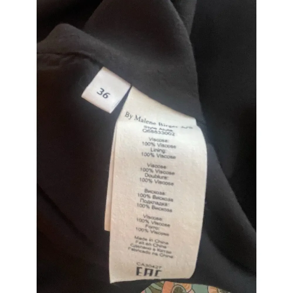 Malene Birger Black Sleeveless Aluta Cross Over Dress Black Size 36